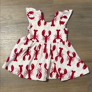 Monica + Andy Let’s Dance Red Lobster Print Dress, Size 0-6 Months, Like New!